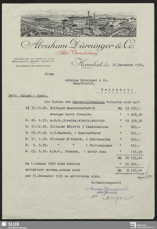Vorschaubild von Abraham Dürninger & Co., Abt.: Veredelung, Herrnhut (Sachsen)