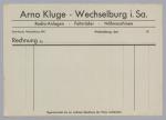 Vorschaubild von Arno Kluge, Wechselburg i. Sa., Radio-Anlagen, Fahrräder, Nähmaschinen
