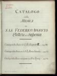 CATALOGO della MUSICA di S.A.S. FEDERICO AUGUSTO Elettore di Sassonia - Bibl.Arch.III.Hb,Vol.787.g,1