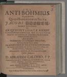 Vorschaubild von Anti-Böhmius In quo docetur, Quid Habendum De Secta Jacobi Böhmen, Sutoris Görlicensis?