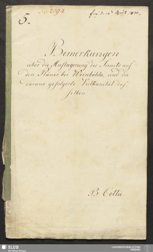 Vorschaubild von Bemerkungen über die Auflagerung des Sienits auf den Pläner bei Weinböhla, und die daraus gefolgerte Vulkanität desselben - 18.6846 4.