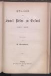 Vorschaubild von Chronik von Sanct Peter zu Erfurt