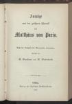 Vorschaubild von Auszüge aus der größeren Chronik des Matthäus von Paris