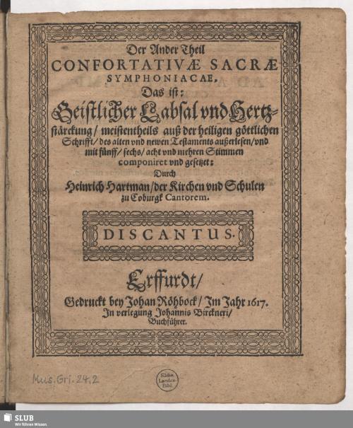 Vorschaubild von Der Ander Theil Confortativae sacrae symphoniacae