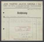 Vorschaubild von Joh. Martin Jauch, Grüna, Sa., Fabrik für Metall-Schrauben-Muttern, Facon-Dreherei