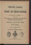 Vorschaubild von Officieller Katalog für die Gewerbe- und Industrie-Ausstellung zu Görlitz 1885