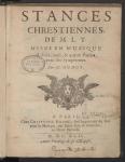 Vorschaubild von Stances Chrestiennes De M. L. T.