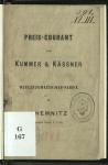Vorschaubild von Preis-Courant von Kummer & Kässner Werkzeugmaschinen-Fabrik in Chemnitz