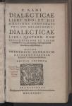 Vorschaubild von P. Rami Dialecticae Libri Duo: Et His E Regione Comparati Philippi Melanthonis Dialecticae Libri Quatuor