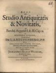 Vorschaubild von De Studio Antiquitatis & Novitatis, Ad Barclaj. Argenid. Lib. III. Cap. 12.