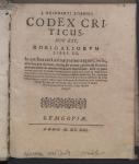 Vorschaubild von [J. Reinharti Robbigi Codex Criticus, Hoc Est, Robigaliorvm Libri XII.]