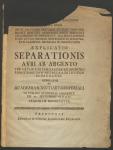 Vorschaubild von Ulrici Christophori Salchow Explicatio Separationis Auri Ab Argento