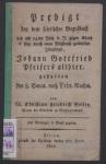 Vorschaubild von Predigt bey dem feierlichen Begräbniß des am 14. Juli d. J. getödteten ... Johann Gottfried Pfeiffers ...