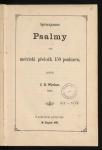Vorschaubild von Spěwajomne Psalmy abo metriski přełožk 150 psalmow