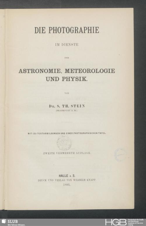 Vorschaubild von Die Photographie im Dienste der Astronomie, Meteorologie und Physik