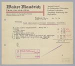 Vorschaubild von Walter Maudrich, Tapezierermeister, Spezial-Geschäft für Polstermöbel, Dekoration, Linoleum, Lederwaren, Waldheim