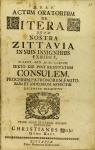 Vorschaubild von Actum Oratorium De Litera Z Quam Nostra Zittavia In Suis Insignibus Exhibet