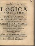 Vorschaubild von Dissertationem De Logica Nobilium Et Politicorum