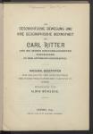 Vorschaubild von Die geschichtliche Bewegung und ihre geographische Bedingtheit bei Carl Ritter und bei seinen hervorragendsten Vorgängern in der Anthropo-Geographie