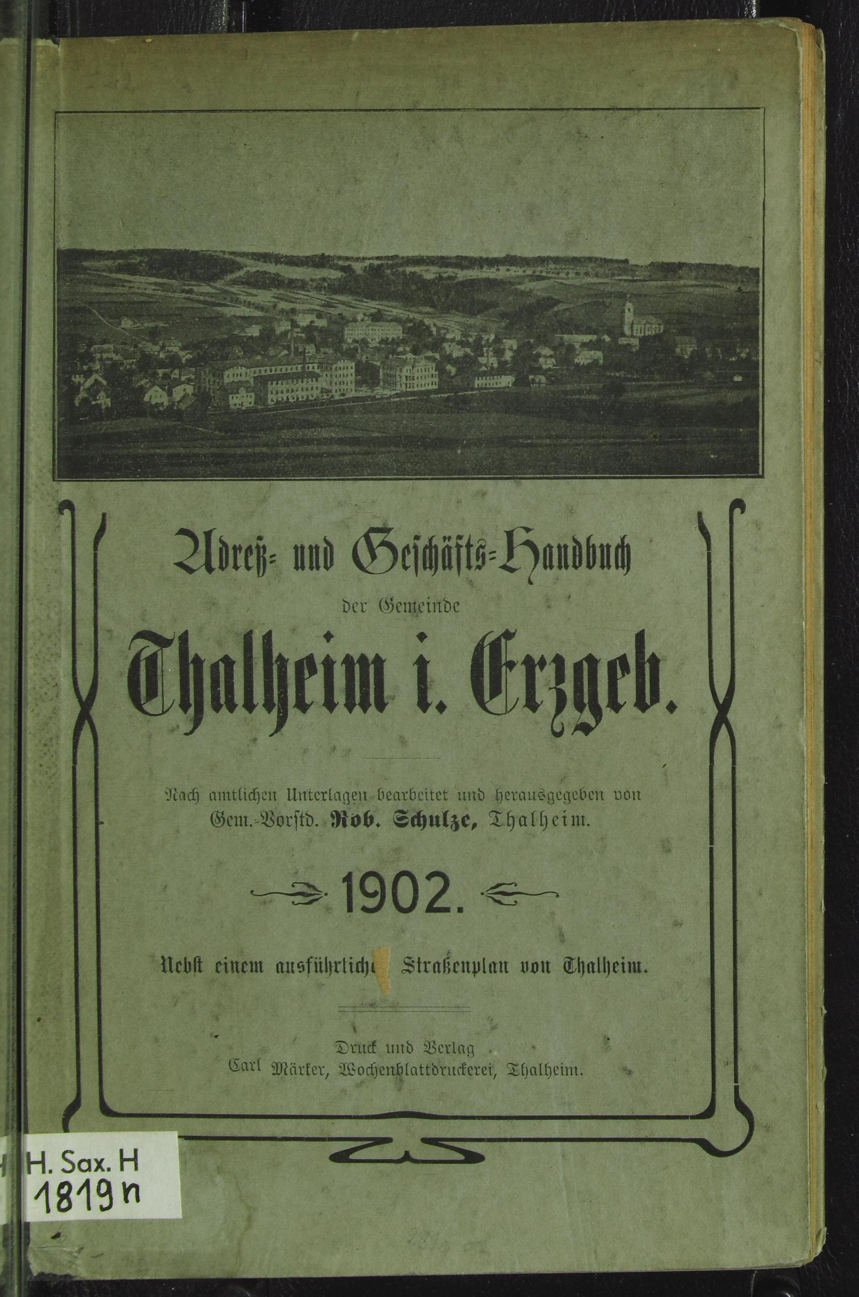 Adreß- und Geschäfts-Handbuch der Gemeinde Thalheim i. Erzg. 1902