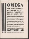 Omega - Die schmalfette Werbeschrift aus dem Formwillen der Gegenwart